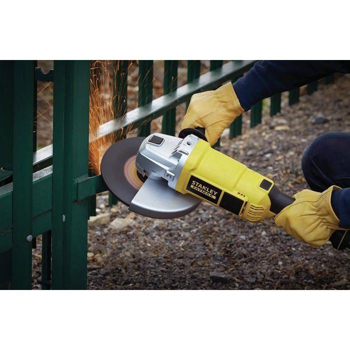 Meuleuse 230mm 2200W FME841 - STANLEY FATMAX - Poignée Latérale 3 Positions - Arbre M14 + Carter Fonte D'aluminium