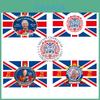 Wufudtp Bandeira de Carlos III Tecido de Fundo 90x150cm Bandeira Union Jack para Exterior