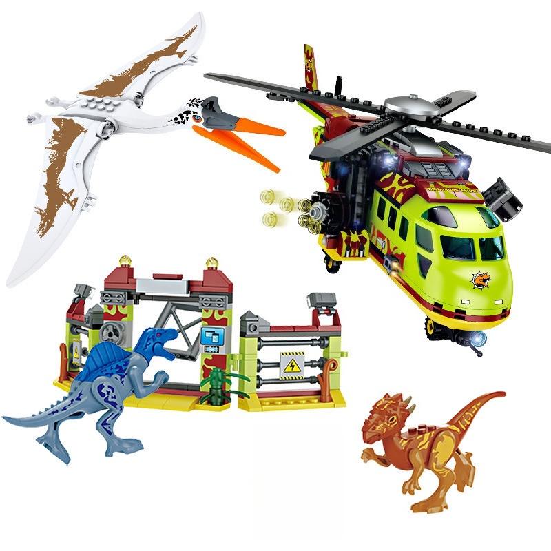Jurský svět dinosaurů Zvířecí park Figurky dinosaurů Stavebnice DIY Ruční výroba Město Dino Robot Dinosaury Hračky Dárek k narozeninám