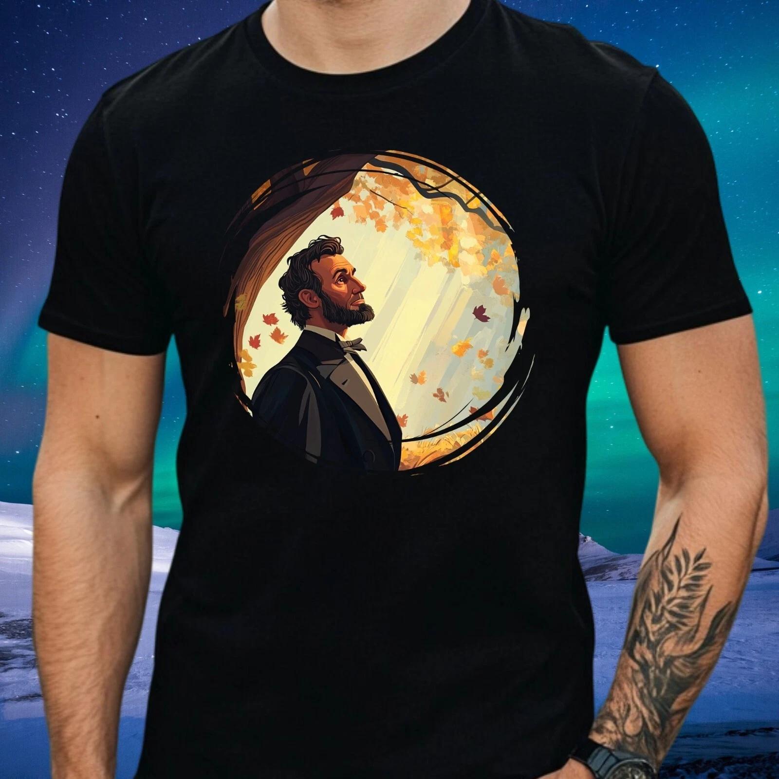 T-Shirt Herren Abraham Lincoln Motiv Baumwolle Größe S bis 5XL L