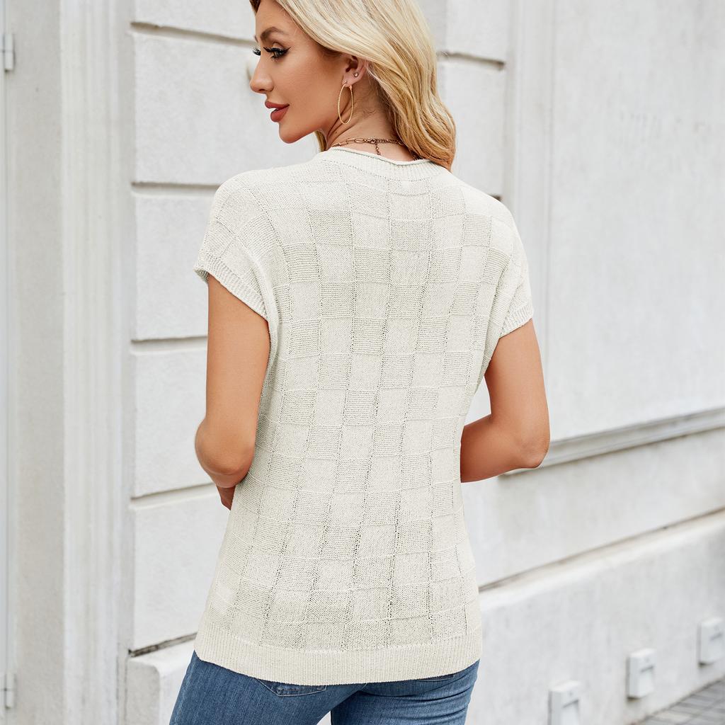 Dámská móda Ležérní Léto Jaro Jednobarevné halenky a košile s krátkým rukávem a výstřihem do O