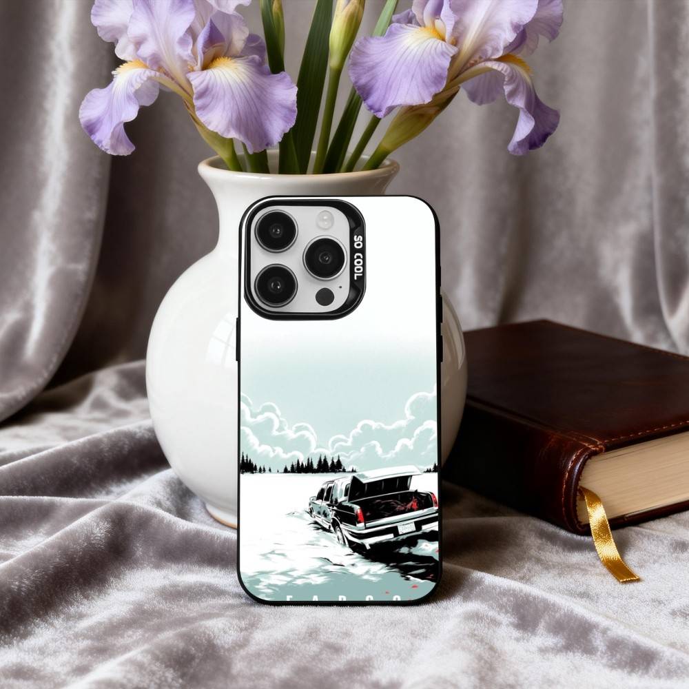 T-TV F-Fargo-O Phone Case For iPhone17,16,15,14,13,12,11 Plus,Pro Max Black Candy Silver Plated Cover