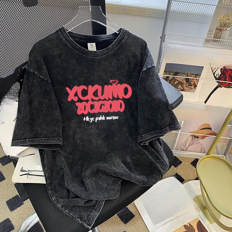 

Женская футболка Do Old Vintage Washed Letters с коротким рукавом и завязками на талии Spice Girls 3XL чёрный