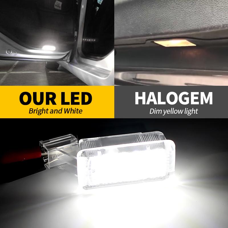 2Pcs Car LED Door Welcome Lights for Honda Acura MDX 2007-up RLX 2014-up TL 2009-up TLX 2015-up ZDX 2010-2013 12V White Car Lamp