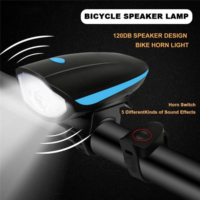 Fahrrad LED Scheinwerfer mit Hupe 3 Modi Fahrrad Frontlicht mit Fernbedienung Wiederaufladbar MTB Radfahren Fahrrad Klingel Lampe