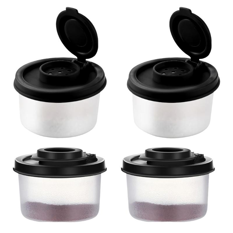Pack Of 4 Small Plastic PP Seasoning Bottles With Tight Seal For Kitchen Camping And Travel