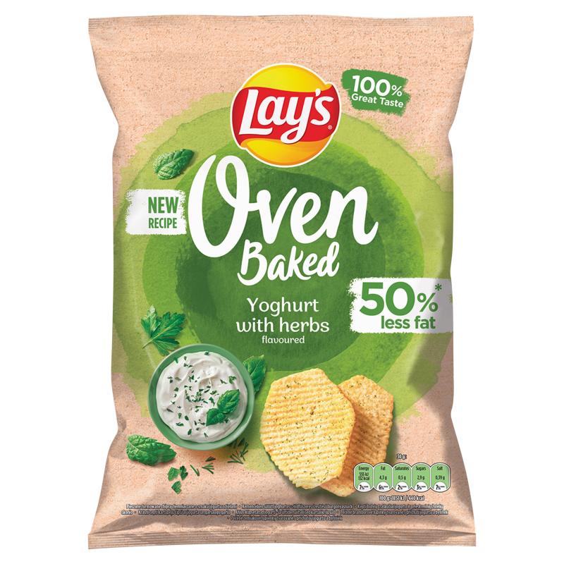 Lay's Chips de cartofi modelați coapte la cuptor cu aromă de iaurt și ierburi 110 g