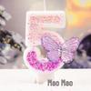Purple Butterfly Princess Birthday Candle & Decoration for Girls