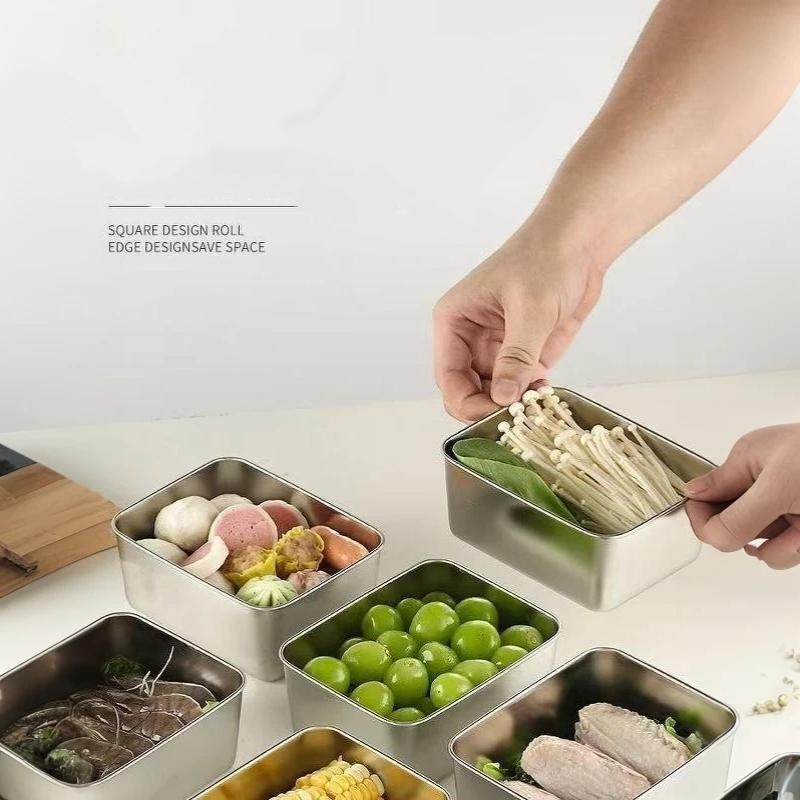 3Pcs 316 Stainless Steel Rectangular Plate Bbq Tray Dessert Plate Dining Plate Iron Plate Ge Plate Stainless Steel Commercial