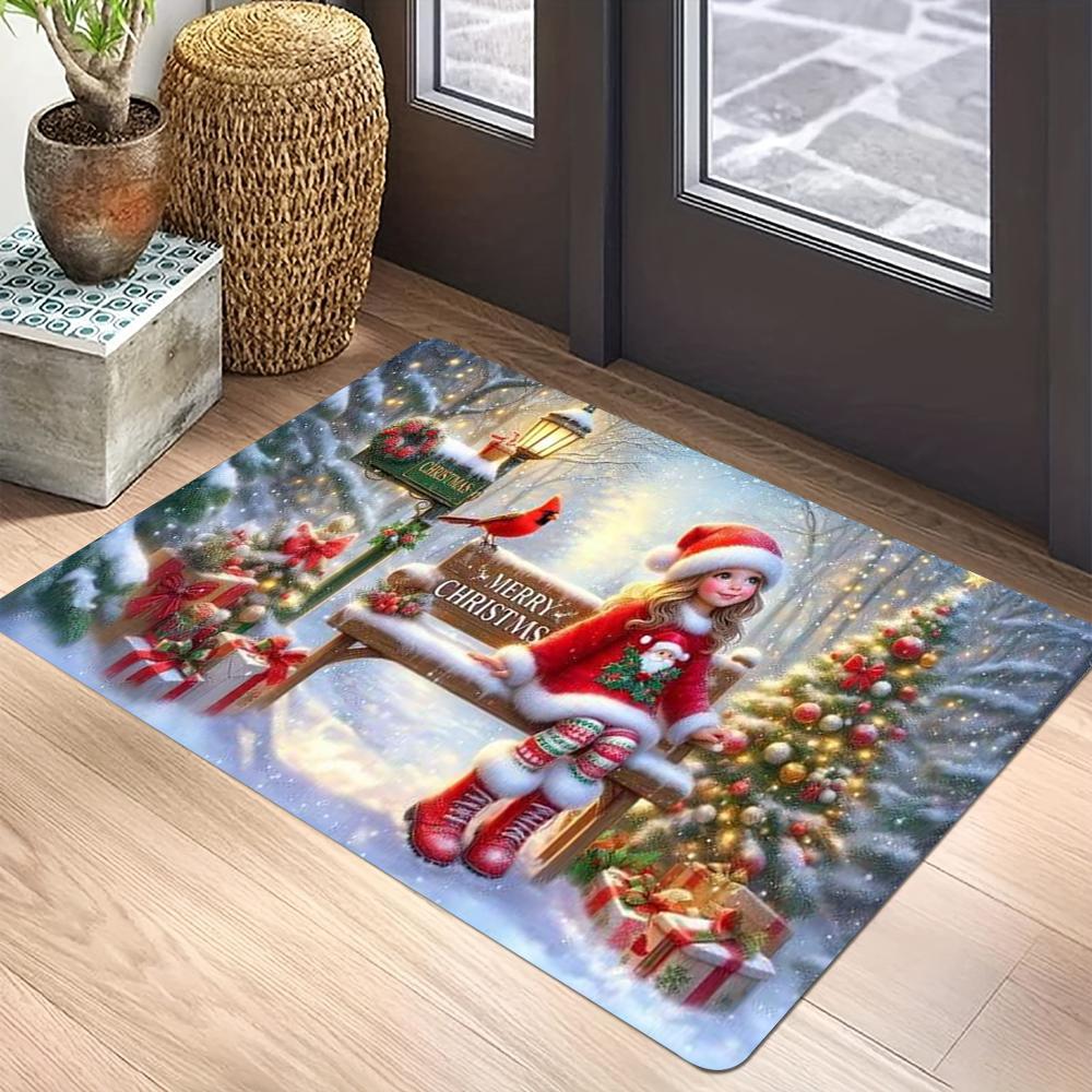 

Christmas Gnome Pattern Door Mat Soft Carpet Living Room Kitchen Bedroom Bathroom Laundry Room Christmas Home Christmas Decor 30x50cm