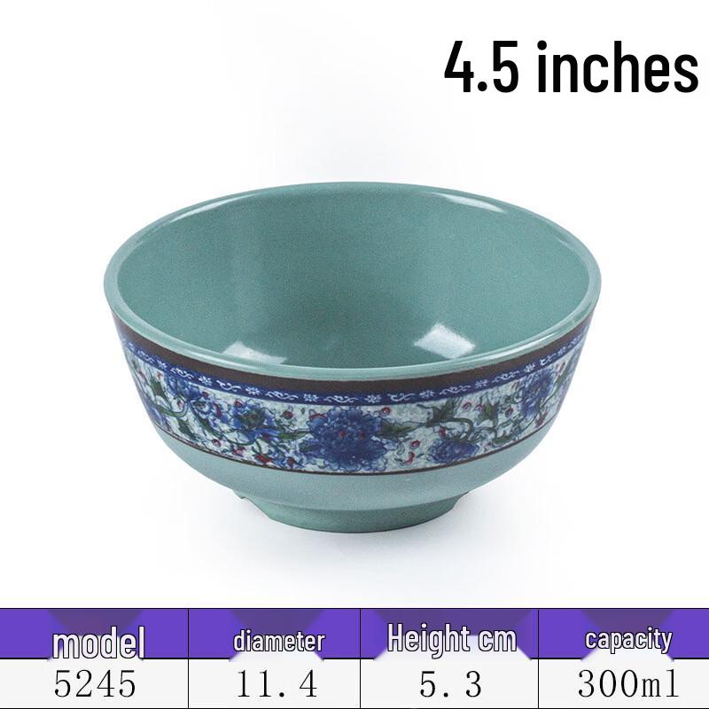 Meichu 4.5-inch Melamine Rice Bowls (10-pack)