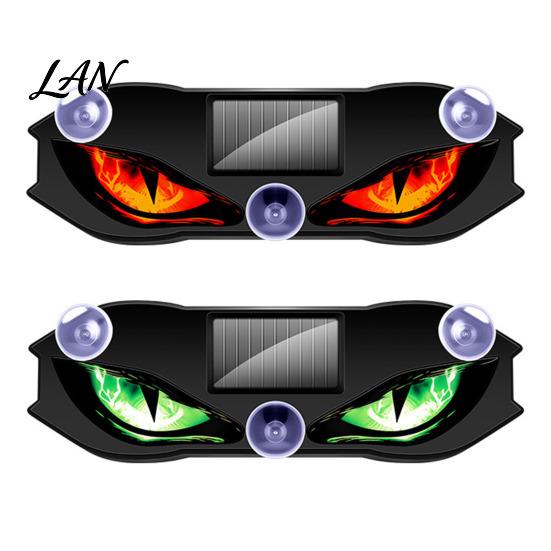 Solar Car Led Light Strip Devil Eyes for Windshield, Window Warning Sign with Three Smart Modes, Universal Lighting Kit LED Digital Panel, Suction Cup
