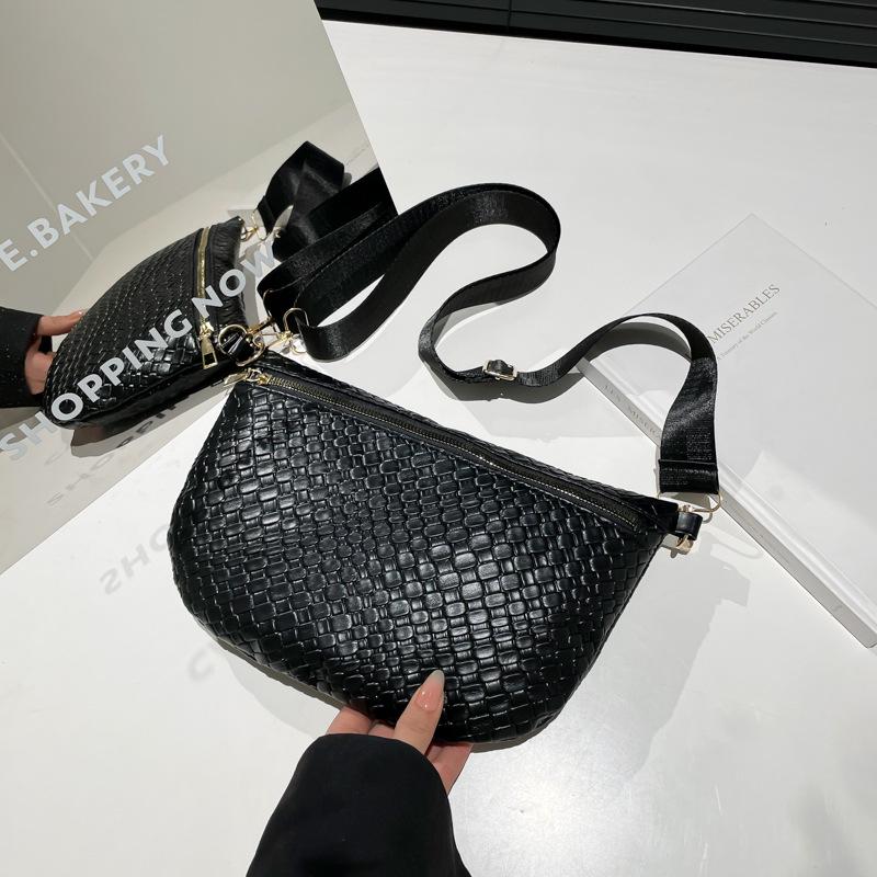 Women's 2025 Retro Woven Crossbody Chest & Waist Bag - Chic Summer Design