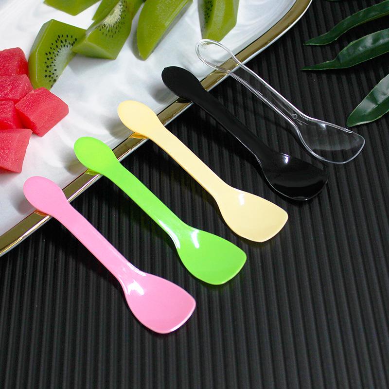 Individually Packaged Transparent Disposable Tasting Spoons for Ice Cream, Yogurt, and Pudding