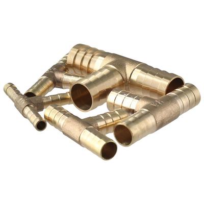 6mm 8mm 10mm 12mm 16mm Slangpilaar Koppeling Messing Geribbelde T-stuk Connector Koppeling Lucht Gas Water Brandstof