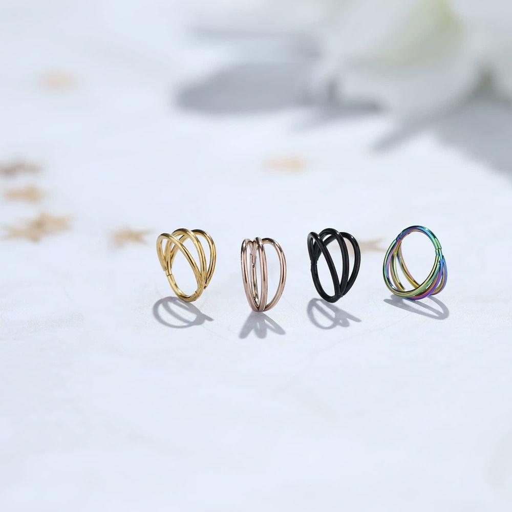 

Круглый трехслойный пирсинг ноздрей из нержавеющей стали Мода на день рождения