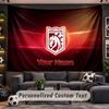 Wall Hanging Tapestry Custom NameIpswich Town Pattern Personalized Printed Fabric Wall Decor