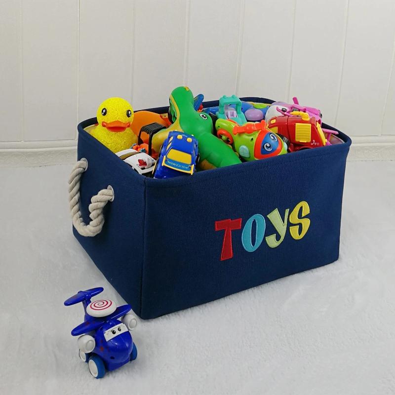 Bins Storage Nursery Hamper Canvas Laundry Basket Foldable Large Storage Baskets For Kids Boys Girls Toys Office Bedroom Clothes