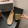 New Women's Flat Shoes Silver Bow Soft Bottom Non-slip Ballet Shoes High-end Luxury Elegant Lady Shoes Zapatos Mujer