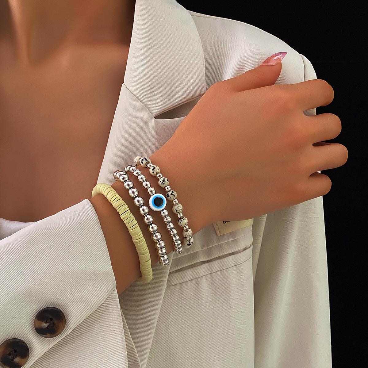 Simple Beaded Devil s Eye Bracelet - Retro High-End Set Bracelet Accessory