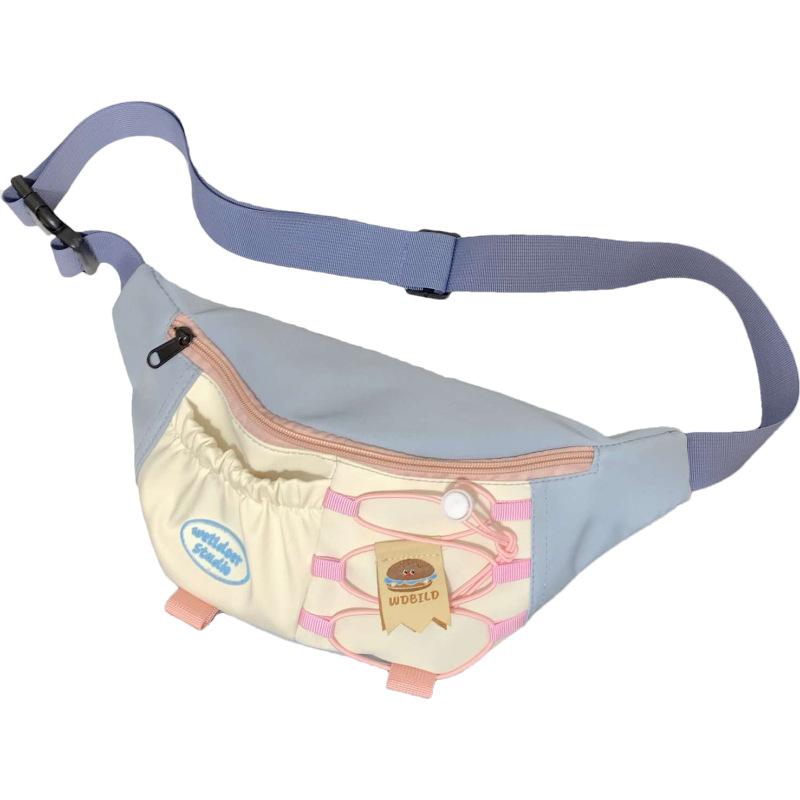 New Fashion Breast Bag Cute and Sweet Girl Shoulder Messenger Bag Large Capacity Casual Color Contrasting Commuter Fanny Pack