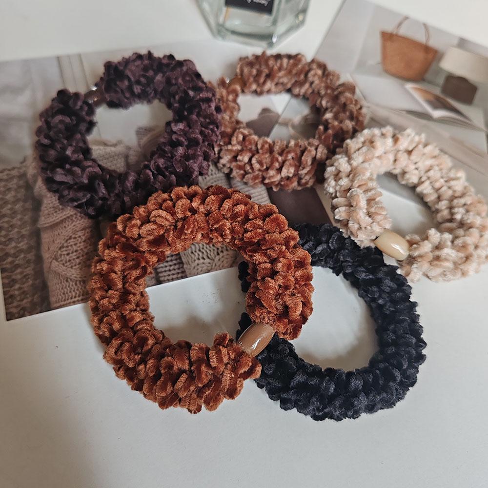 

5 шт. Европейские и американские бархатные эластичные резинки для волос для женщин, девушек, резинки для волос, веревка для корейских аксессуаров для волос, держатель для хвостика