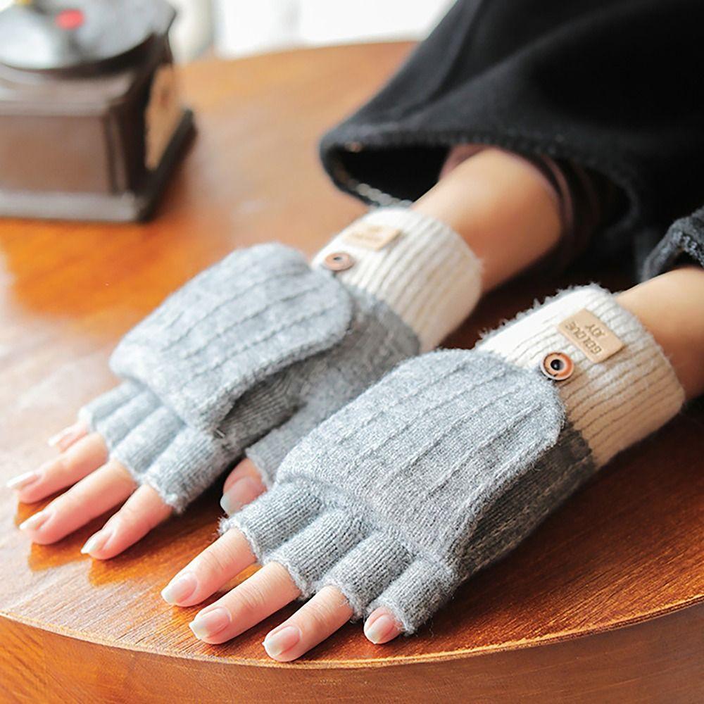 Verdickte Fingerhandschuhe Bildschirmberührbare Handschuhe Armschienen Lässige Winterhandschuhe für Damen Winter Warm