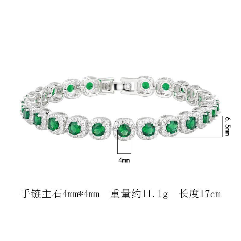 ZhuangSheng Jewelry Vintage Simulated Corundum Bracelet Women 4mm Main Stone 17/18cm