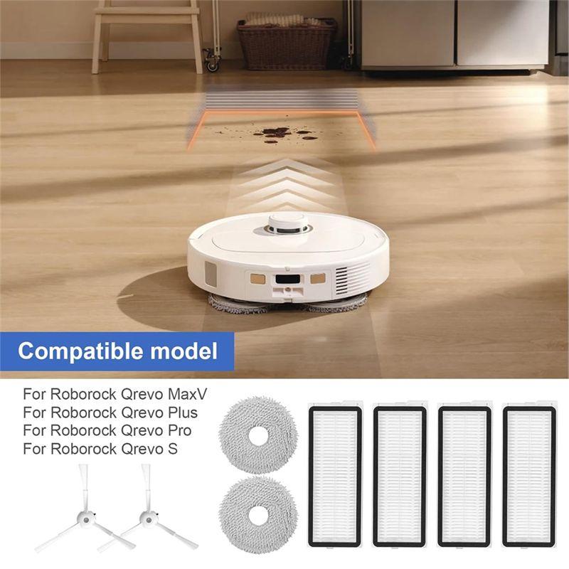 A20F-Accessories Kit For Roborock Qrevo Maxv/Qrevo Pro/Qrevo S Robot Vacuum Cleaner Replacement Parts Mop Pads HEPA Filters