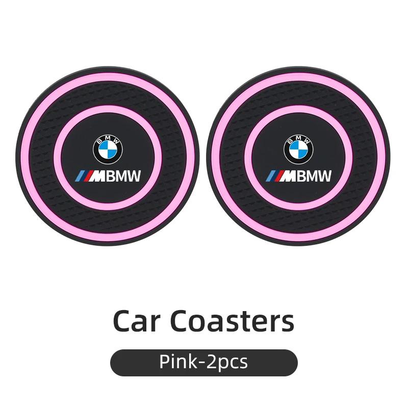 

2025 Hot PVC Car Coaster Water Cup Anti-Slip Silicone Pads Interior Accessories For BMW Motorsport X1 X3 X5 E39 E46 E90 F20 E60