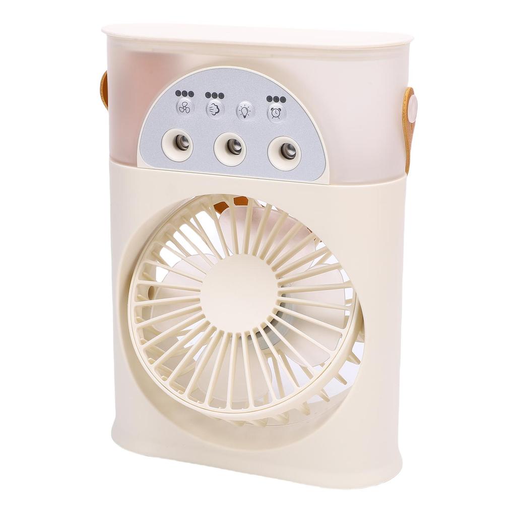Desktop Cooling Fan USB 3 Holes 3 Speeds Quiet Portable Desktop Air Conditioner with Humidifier Night Light for Home