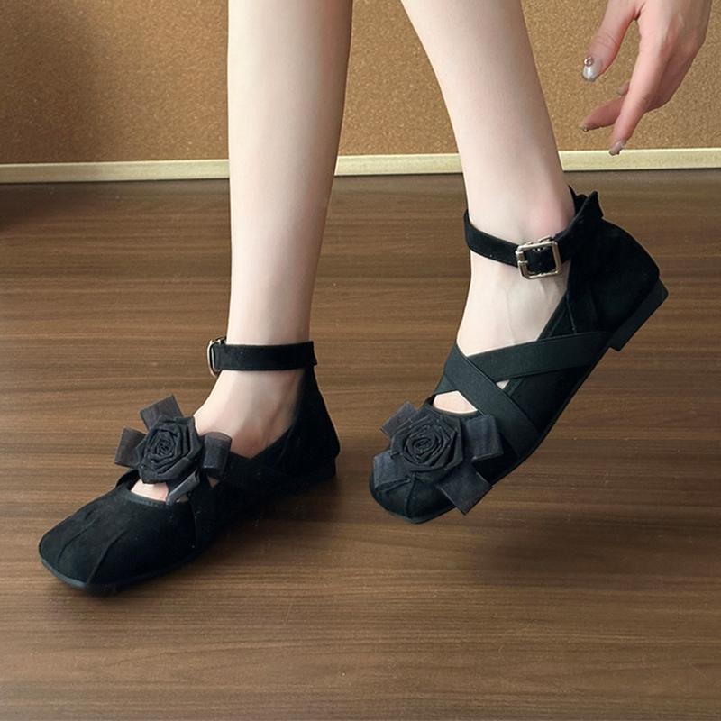 

Балетки Женские Туфли для Балета Дизайнерские Лоферы с Цветком Осенние Женские Сандалии 2025 Платье Удобные Повседневные Zapatos Mujer 40 чёрный