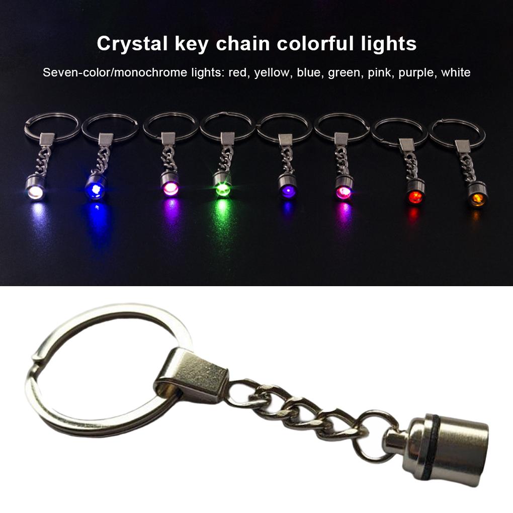 Keychain Light Zinc Alloy Portable Keyring Lamp Handbag Outdoor Key Chain Pendant Storage Battery Operated Decorative