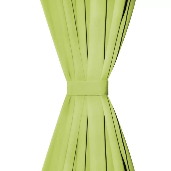 Rideau occultant - vidaXL - 140 x 175 cm - Vert pomme - 2 pcs - Micro-satin