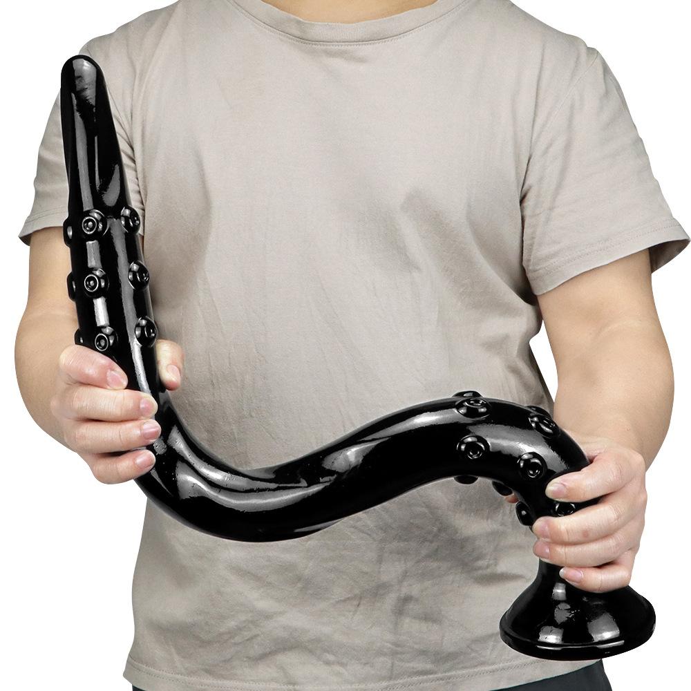 Black PVC Dildo Masturbator Sex Toy Butt Plug Adult Sex Toys Strap On Penis Big Dick