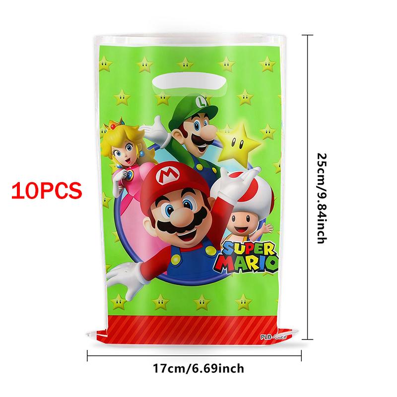 Anime 10Pcs Bros Theme Birthday Party Gift Bags Cute Cartoon Candy Bags Christmas Gift Decoration Party Supplies