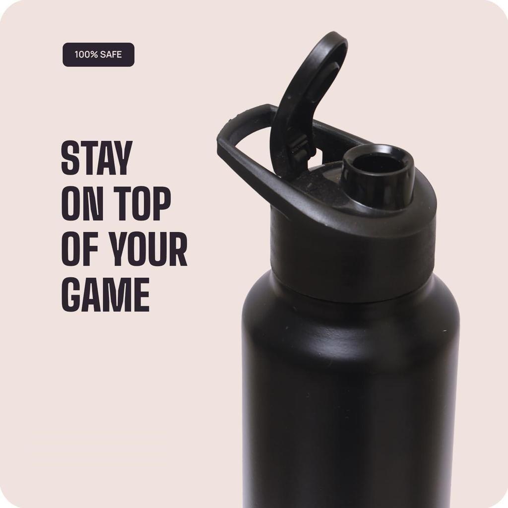Stainless Steel Water Bottle – BPA-Free, Leak-Proof & Rust-Free Metal Bottle with Handle – Lightweight, Food-Grade, Easy To Clean – Ideal for Office