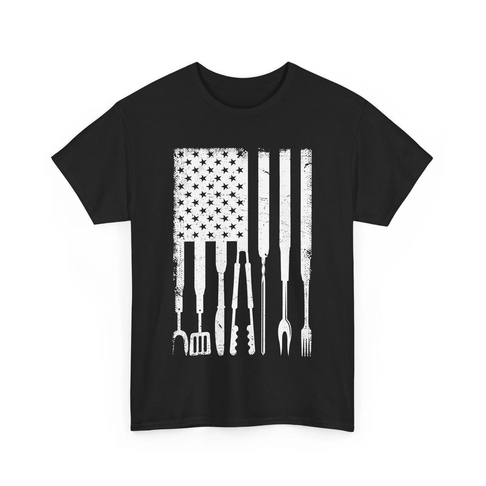Barbecue American Flag Shirt, Grilling BBQ Lovers BBQ Smoker Women Men Shirt S