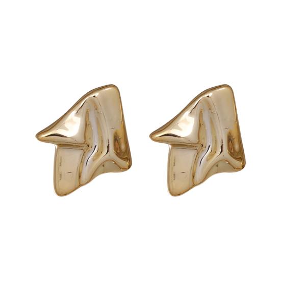 

1 пара женских сережек-гвоздиков неправильной геометрической формы, преувеличенные гладкие однотонные серьги-гвоздики для повседневной носки, женские украшения для ушей золотистый