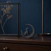 3D Printed Howling Wolf Statue, Wolf On Moon Figurine, Black Wolf Sculpture for Home Office Study Room Desktop Decor