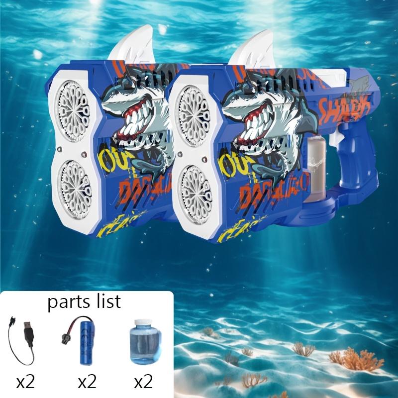 American popular toy light-emitting electric 2PCS bubble gun, high-capacity bubble maker, light-emitting port, essential travel