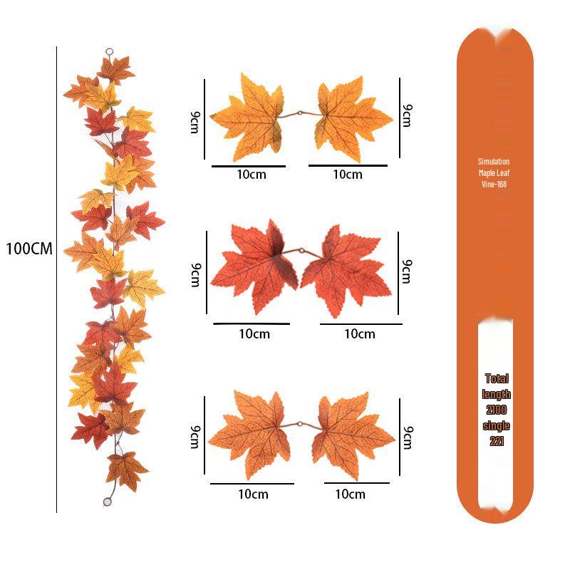 1m Autumn Maple Leaf Rattan Wall Hanging Decoration