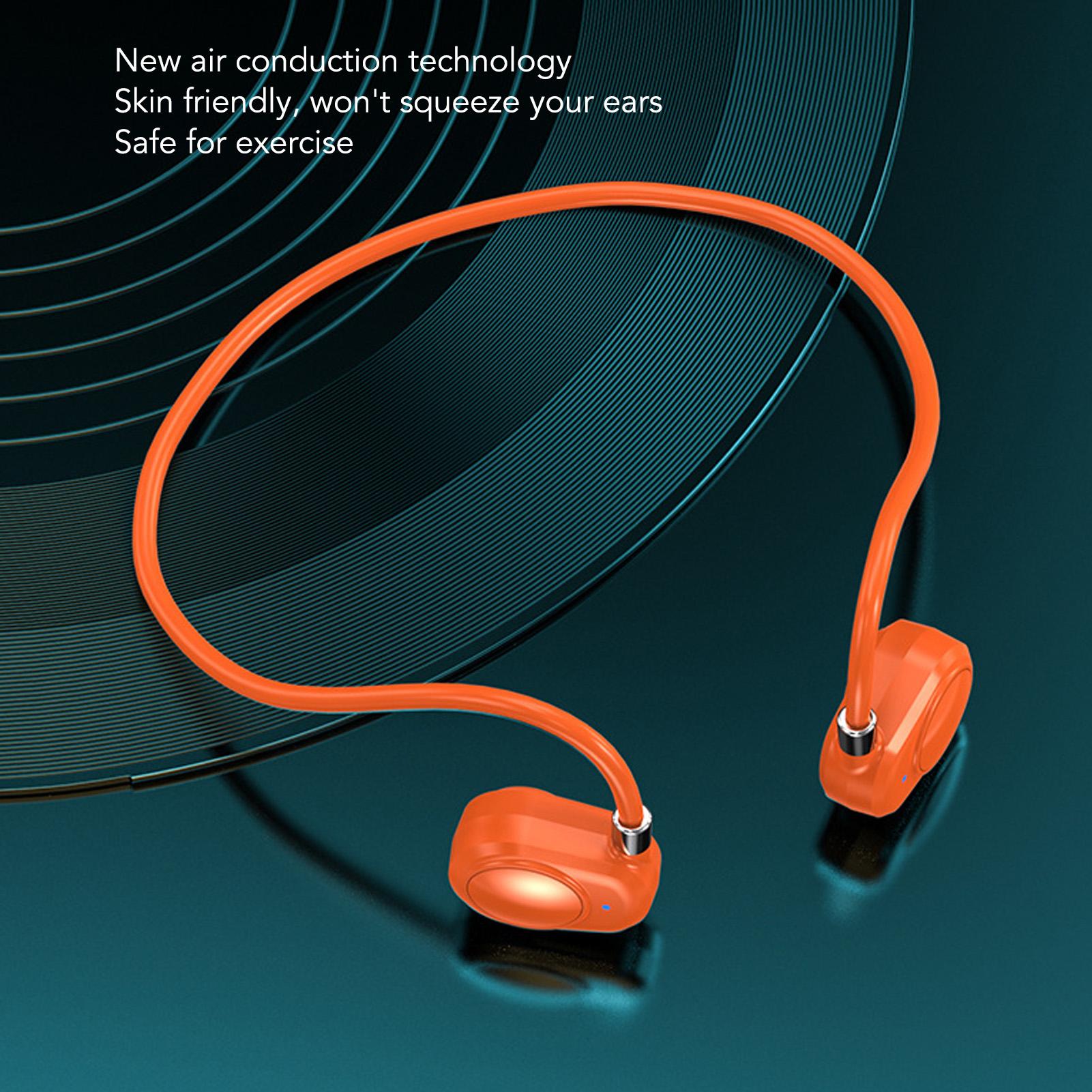 

Bluetooth Air Conduction Headphone USB Rechargeable Lightweight Wireless Headset for Sports Cycling Orange