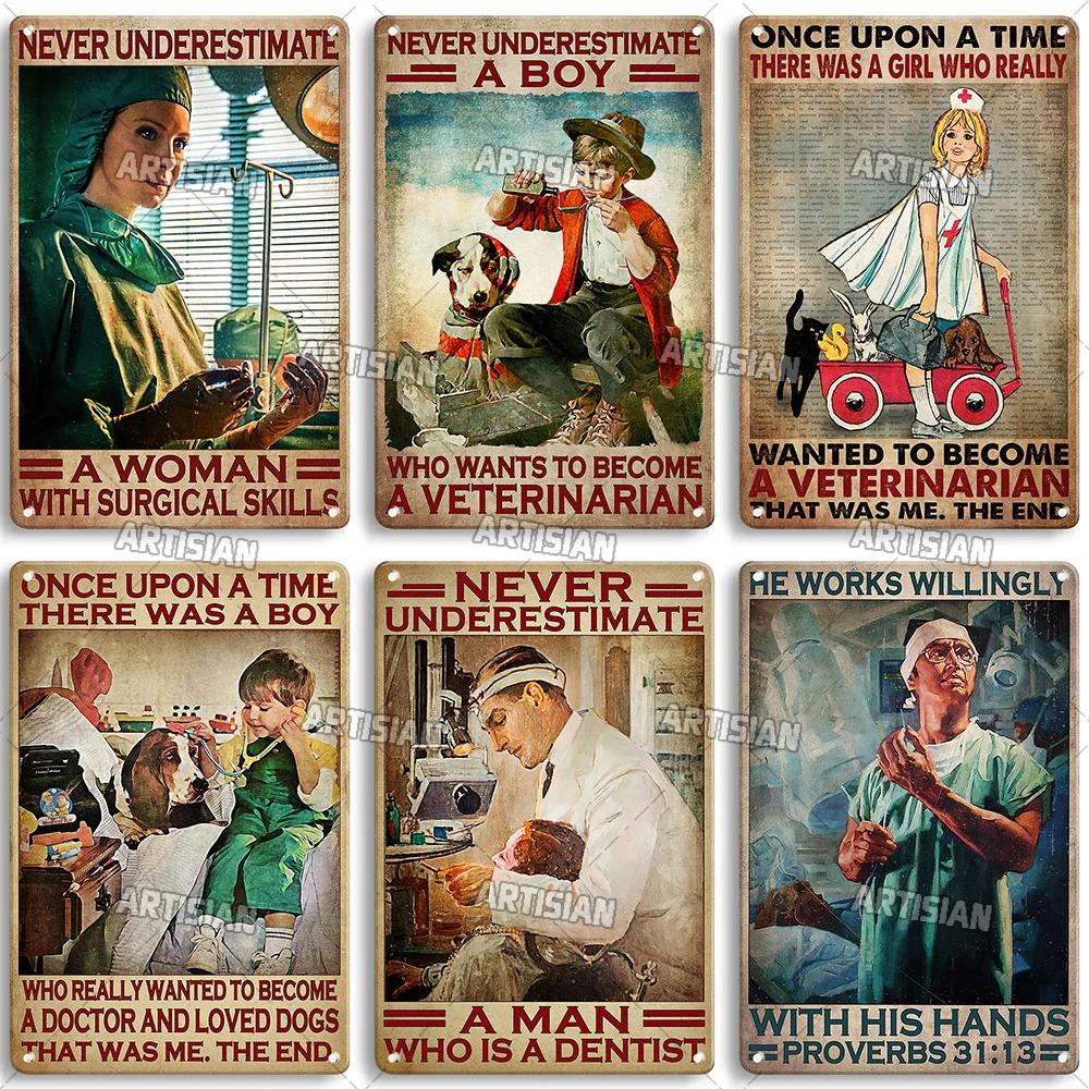 ARTISIAN Weathered Doctor Metal Poster Vintage Metal Tin Sign Man Cave Garage Wall Decorative Home Metal Plaque Art Metal Sign