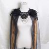 Gothic Feather Shrug Cape Shawl Shoulder Wrap Lace Collar Halloween Cosplay Costumes for Adults Women Scarf Top Gifts