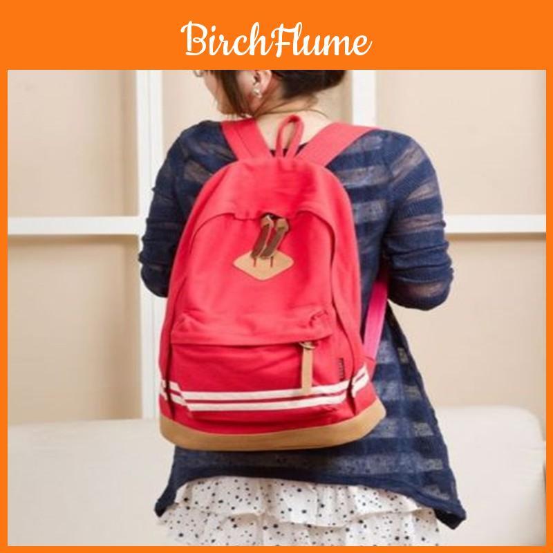 Zaino in Tela da Donna con Fantasia a Strisce e Scomparto Imbottito per Laptop per Uso Scolastico