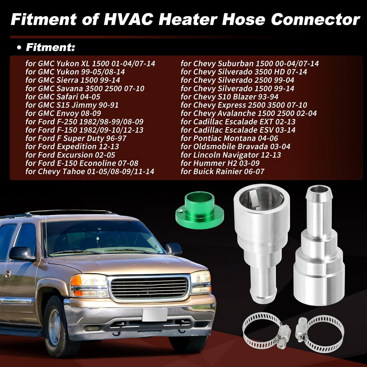 

800-409HP HVAC Heater Hose Connector 3/4In Tube & 5/8In Hose for Chevrolet for GMC for Ford for Cadillac for Hummer for Lincoln for Oldsmobile for