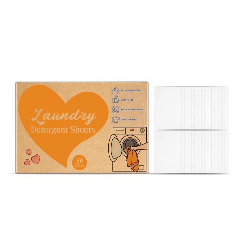 30Pcs Laundry Detergent Sheets Laundry Soap Strips Clothing Washing Supplies Laundry Detergent Liquidless Laundry Soap 1