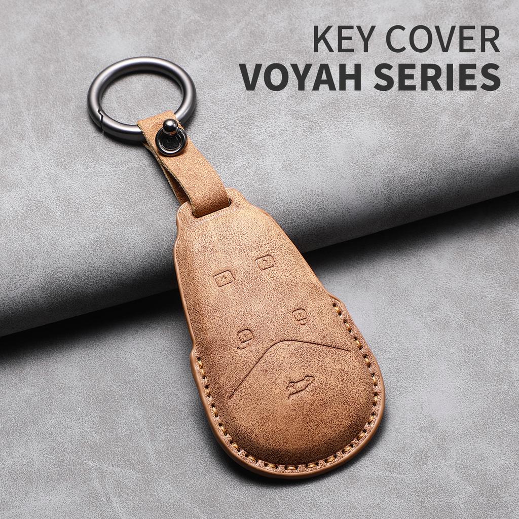 Auto Smart Key Fob Cover Case Sheepskin Genuine Leather Fit For Voyah Free+ Auto Key Fob Cover Housing Protective Cover Key Ring Case Mount Auto