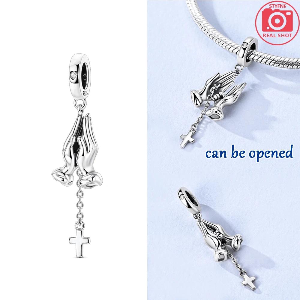 Kupferfarbene Gebetshand-Anhänger Kupferfarbene Charm-Perlen Passend für Original-Charms Armband-Perlen Für Damen Schmuckherstellung Geschenke